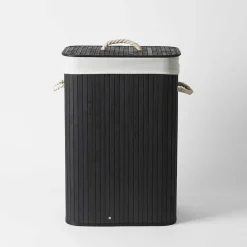 Collapsible Bamboo Hamper - Black