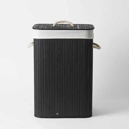 Collapsible Bamboo Hamper - Black
