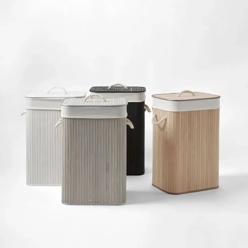 Collapsible Bamboo Hamper - Black