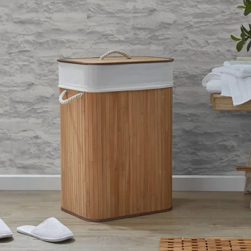 Collapsible Bamboo Hamper - Black