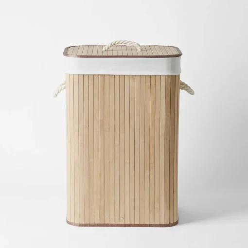 Collapsible Bamboo Hamper - Black