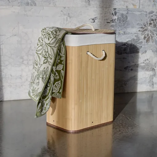 Collapsible Bamboo Hamper - Black