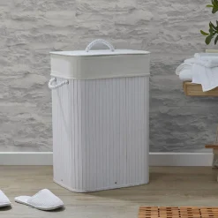 Collapsible Bamboo Hamper - Black