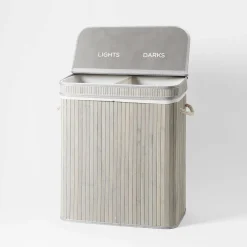 Collapsible Bamboo Lights And Darks Hamper