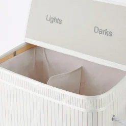 Collapsible Bamboo Lights and Darks Hamper