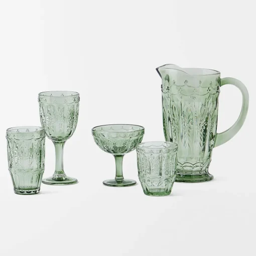 Cosette Glass Drinkware - Green