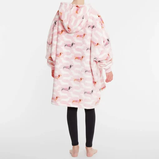 Dachsie Hooded Sherpa Blanket