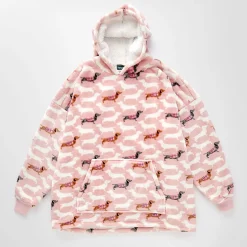 Dachsie Hooded Sherpa Blanket