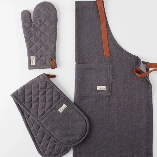 Denim Apron and Oven Mits