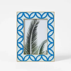 Enamel Geometric Photo Frame - Blue
