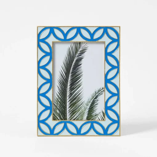 Enamel Geometric Photo Frame - Blue