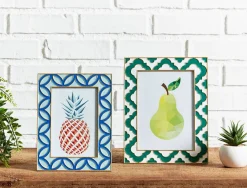 Enamel Geometric Photo Frame - Blue