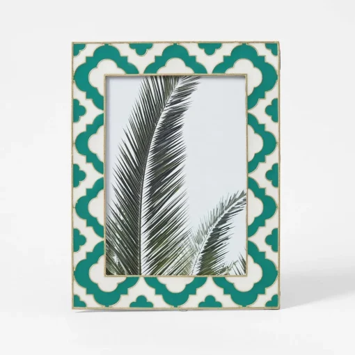 Enamel Geometric Photo Frame - Green