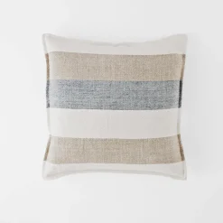 Everett Chunky Stripe Linen Cushion - Stone