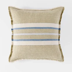 Everett Linen Cushion - Olive