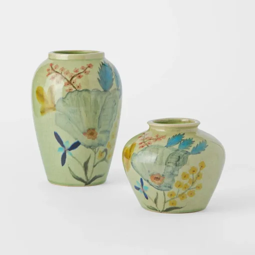 Evergreen Floral Ceramic Vase Small