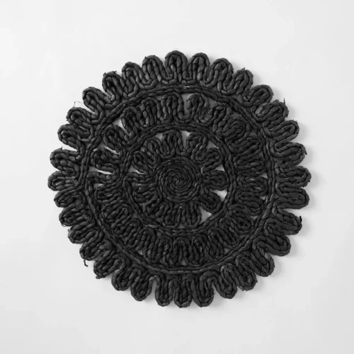 Fancy Florette Placemat - Black