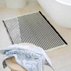 Faro Bath Mat - Olive/Ivory