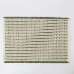 Faro Bath Mat - Olive/Ivory