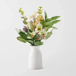 Floral And Native Arrangement In Ceramic Vase