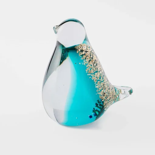 Glass Bird With Gold