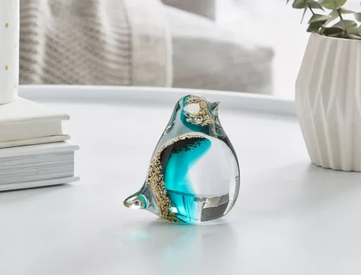 Glass Bird With Gold