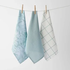 Hakea Tea Towel Set Of 3 - Turquoise