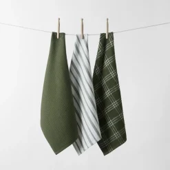 Hardy Terry Tea Towel Set Of 3 - Green