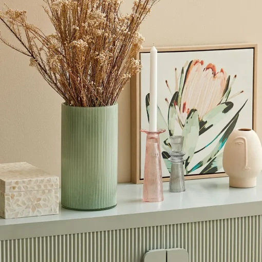 Harley Glass Ribbed Vase Large