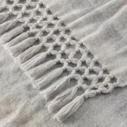 Ledger Ombre Tassel Throw - Dove Grey