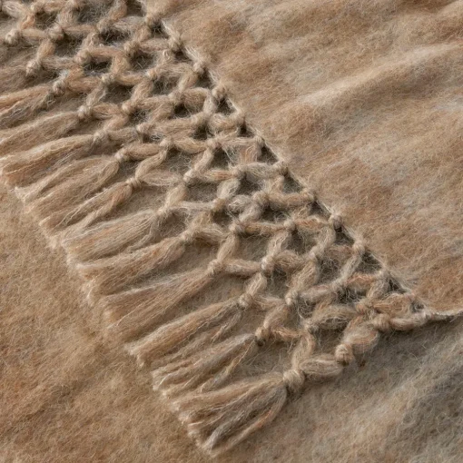 Ledger Ombre Tassel Throw - Dove Grey