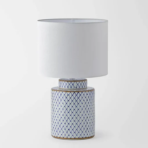 Leila Table Lamp - Blue/White