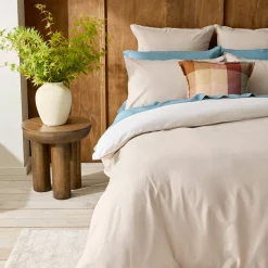 Levi Reversible Brushed Cotton Quilt Cover - Oat