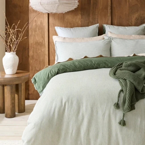 Levi Reversible Brushed Cotton Quilt Cover - Oat