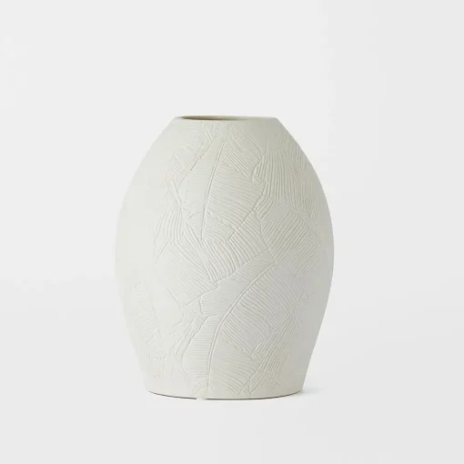 Linear Leaf Ceramic Vase Tall