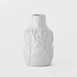 Lucia Embossed Ceramic Vase Mediume