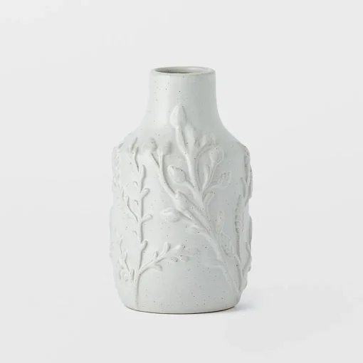 Lucia Embossed Ceramic Vase Mediume