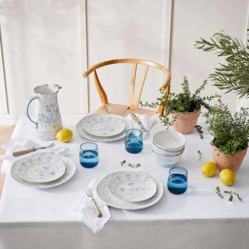 Lucinda Oval Platter - Blue/White