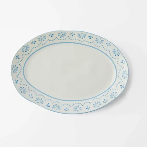 Lucinda Oval Platter - Blue/White