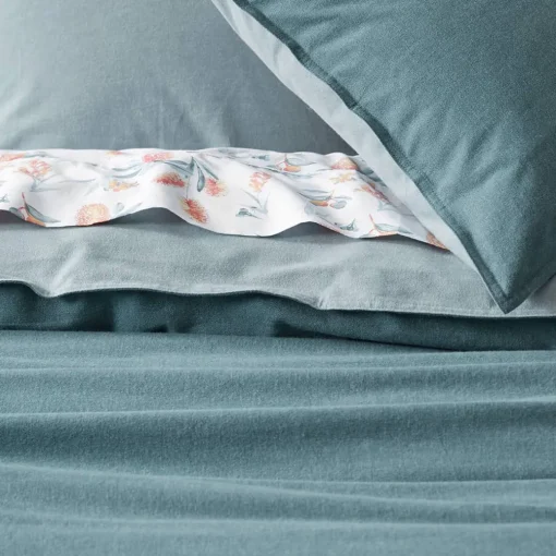 Lusso Reversible Brushed Cotton Quilt Cover - Ink Blue