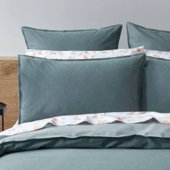 Lusso Reversible Brushed Cotton Quilt Cover - Ink Blue