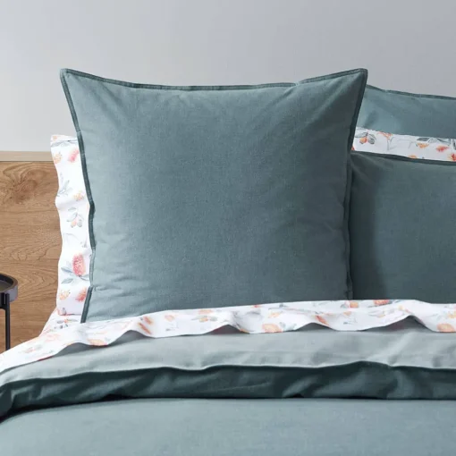 Lusso Reversible Brushed Cotton Quilt Cover - Ink Blue