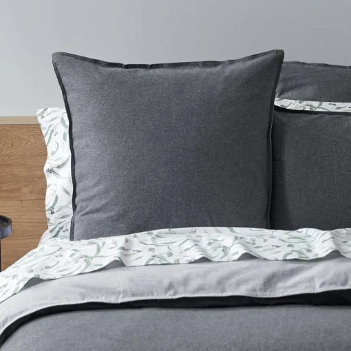 Lusso Reversible Brushed Cotton Quilt Cover - Ink Blue