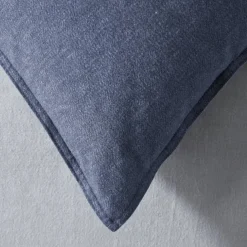 Lusso Reversible Brushed Cotton Quilt Cover - Ink Blue
