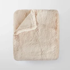 Luxury Faux Fur Throw - Silver