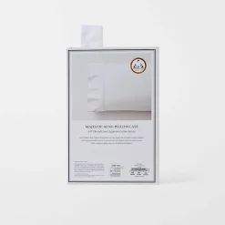 Majestic King 600TC Egyptian Cotton Pillowcase - White