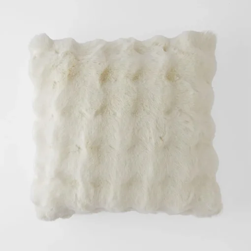 Malmo Faux Fur Cushion - Ivory