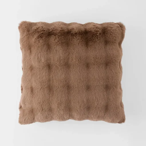 Malmo Faux Fur Cushion - Ivory