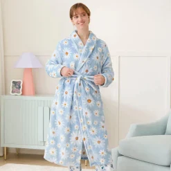 Marguerite Printed Plush Robe