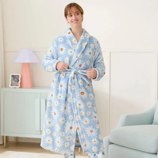 Marguerite Printed Plush Robe